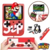 SUP 2 Player Game Box With Controller 400 In 1 Retro Video Game Rechargeable Portable Handheld Game Console Handheld Game PAD Gamebox for kids Connects with LCD / TV - Size Approx. 5 Inches - Red