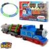 Thomas Cartoon Train Toy Set For Kids - Battery Operated Train - 11 Pcs Train Set Toy For Kids - Track Size Approx. 140cm - Multicolor