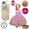 Purple Princess Fairy Barbie Doll Wedding Bride Dresses Plush Elsa Girl With 40+ Sound Effects - Cute Anime Korean Face 20+ Bendable Joints - Creative New Girl Simulation Doll Toy Birthday Gift High Quality Bendable Keychain Doll Box ? Approx. 15 Inches