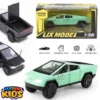 Tesla Cyber Truck Die-Cast Metal Toy Car With Lights & Sound - 1:36 Scale Alloy Children's Sports Model Car - Front Doors & Back Trunk Can Be Opened - Size Approx. 5 Inches - Green