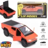 Tesla Cyber Truck Die-Cast Metal Toy Car With Lights & Sound - 1:36 Scale Alloy Children's Sports Model Car - Front Doors & Back Trunk Can Be Opened - Size Approx. 5 Inches - Orange
