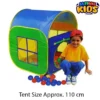 Play House Tent Series For Kids - Foldable With 2 Support Sticks - Balls Not Included - Size Approx. 110cm - Random Color