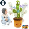 New Special Edition Rechargeable Swing Body Dancing and Singing Cactus Toy With Recording Colorful Lighting Repeats What You Say Fun Toy Home Decorative and Children Playing Birthday Gifts for Boys and Girls - Assorted Dressing