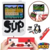 SUP 2 Player Game Box With Controller 400 In 1 Retro Video Game Rechargeable Portable Handheld Game Console Handheld Game PAD Gamebox for kids Connects with LCD / TV - Size Approx. 5 Inches - White