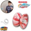 Magical YOYO Old is Gold Trending Toy For Kids - Red White Pattern Printed Alloy Funky Metal Diecast Aluminum Quality Bearing Speed Playing Yo-yo With String Ring Birthday Gifts For Children
