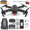 Remote Control New E88 Pro Black Hawk Mini Foldable Drone - Rechargeable Battery - Headless Mode - GPS - LED Lightings - Without Camera - Random Color