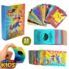 55 Pcs Pokemon Cards Rainbow Edition - Premium Trading Battle Cards for Kids & Collectors