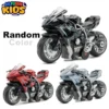 Kawasaki Ninja H2R Diecast Heavy Bike Toy - 1:12 Scale - Size Approx. 6 Inches - Metal & Plastic Model With Lights & Sound Suspension & Pull Back Action - Alloy Racing Motorcycle for Kids & Collectors - Random Color