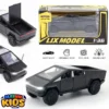 Tesla Cyber Truck Die-Cast Metal Toy Car With Lights & Sound - 1:36 Scale Alloy Children's Sports Model Car - Front Doors & Back Trunk Can Be Opened - Size Approx. 5 Inches - Black