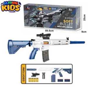 M416 Soft Bullet Toy Gun with Shell Ejection - 67cm Manual Foam Blaster Rifle for Kids 8+ - Realistic Shell Ejecting Design with Scope Silencer & Grip